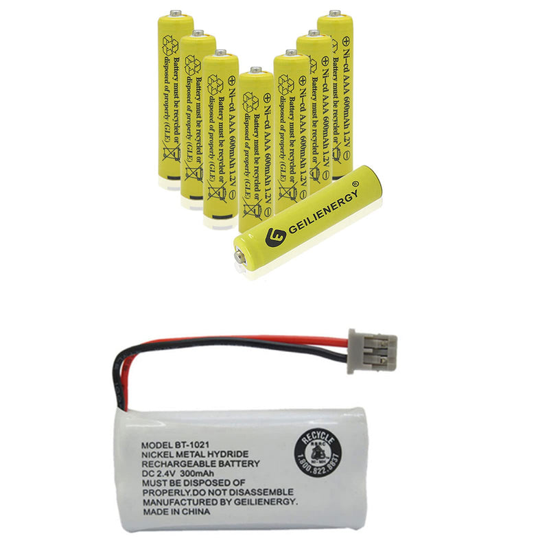 [Australia - AusPower] - 8 Pack NiCd AAA Rechargeable Batteries for Solar Lights with 2 Pack BT-1021 BBTG0798001 Compatible for Uniden BT1008 BT-1008 BT1016 BT-1016 