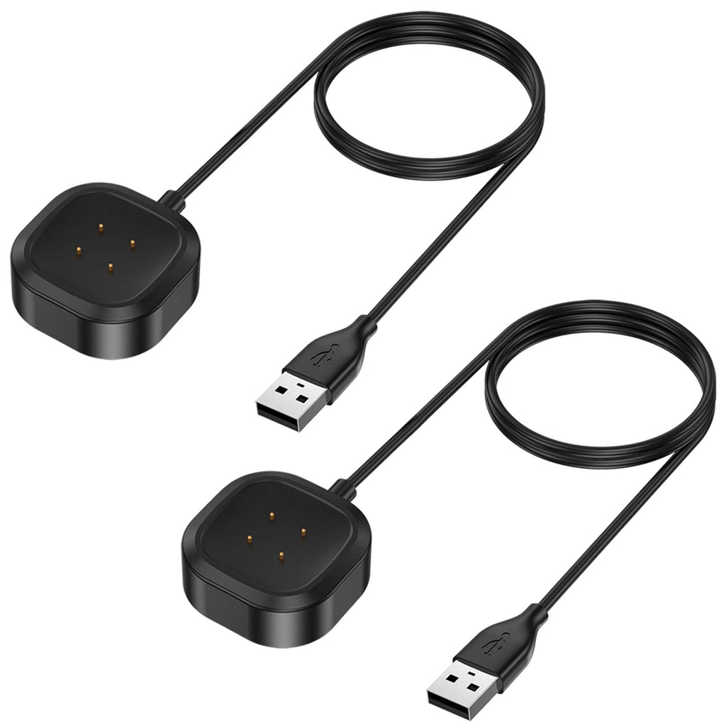 [Australia - AusPower] - NANW 2-Pack Charger Dock Compatible with Fitbit Sense/Versa 3, USB Charging Cable Replacement Stand Base Station Accessories with 3.3FT USB Cable Accessories for Sense Smartwatch 