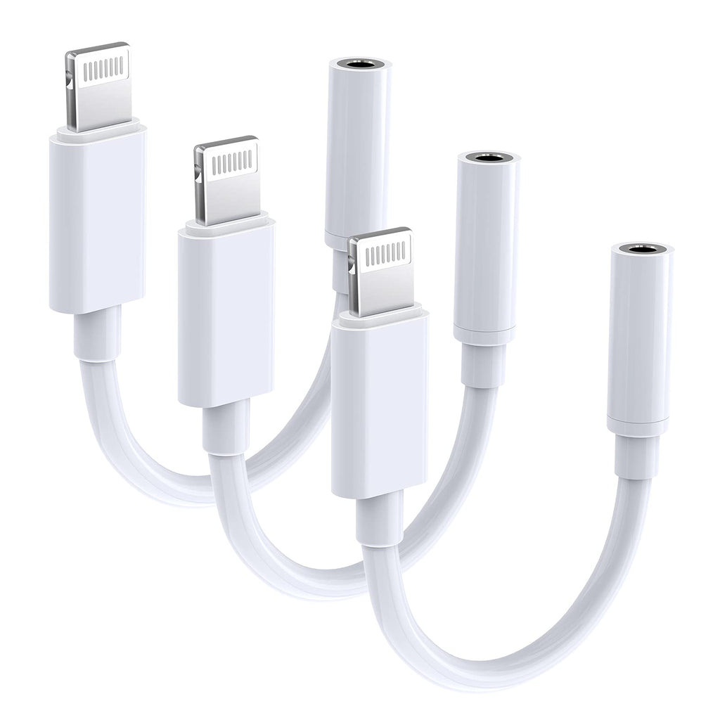 [Australia - AusPower] - [Apple MFi Certified] 3 Pack for iPhone Headphones Adapter to 3.5mm Dongle Jack Adapter Aux Cable Converter Accessories Compatible with iPhone 13 12 11 11 Pro XR XS X 8 7 iPad iPod Support All iOS 