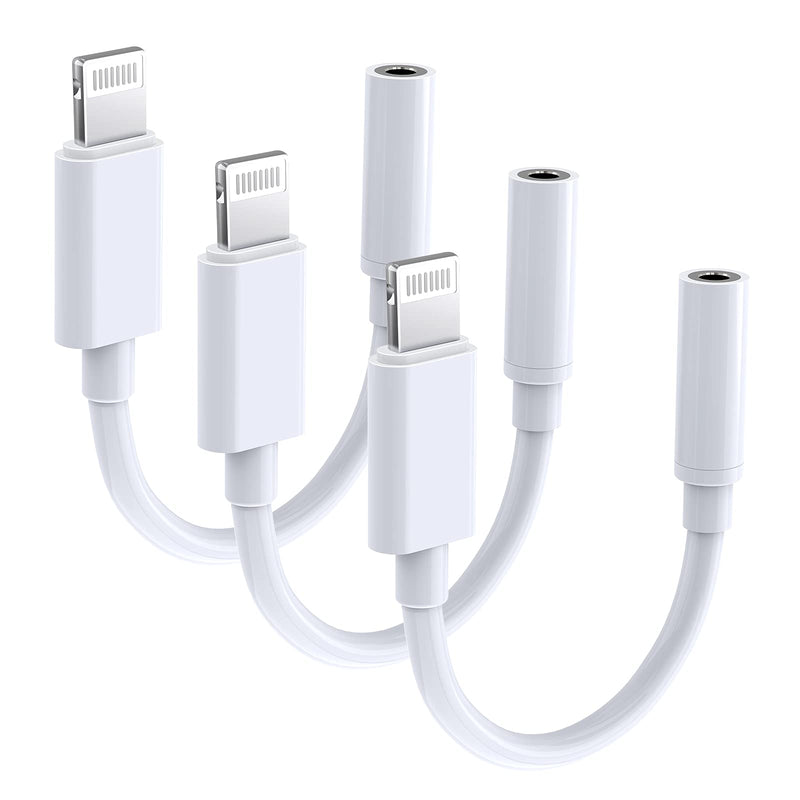 [Australia - AusPower] - [Apple MFi Certified] 3 Pack for iPhone Headphones Adapter to 3.5mm Dongle Jack Adapter Aux Cable Converter Accessories Compatible with iPhone 13 12 11 11 Pro XR XS X 8 7 iPad iPod Support All iOS 