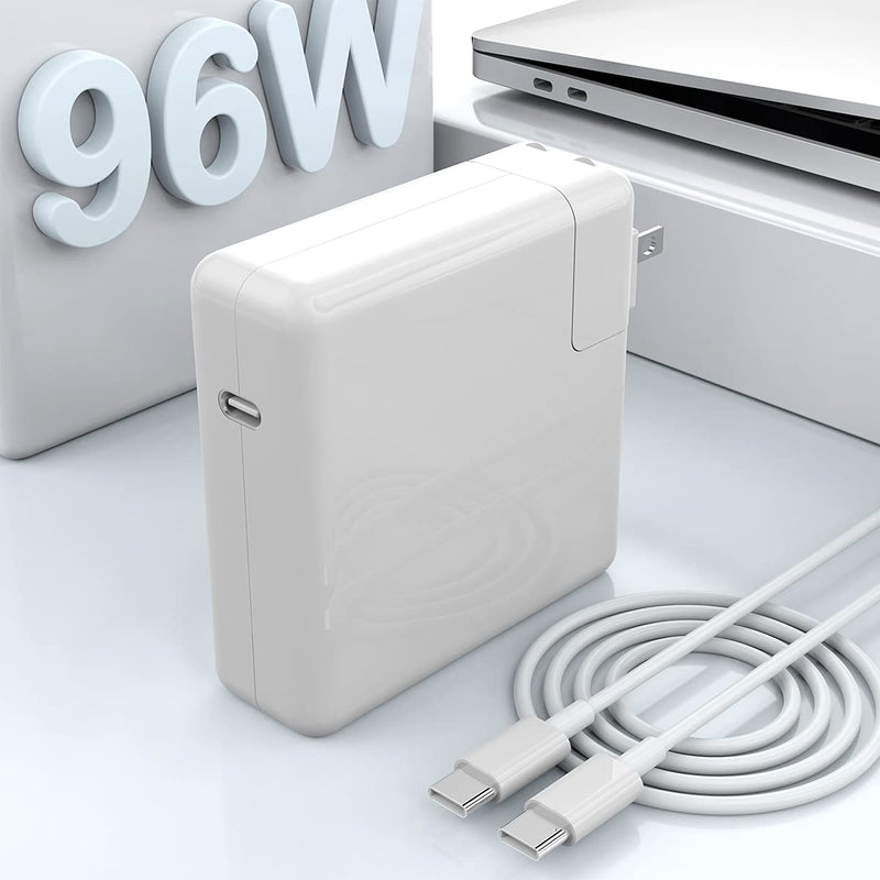 [Australia - AusPower] - 96W USB C Power Adapter Compatible with MacBook Pro Charger 13 15 16 inch 2020 2019 2018 Works with USB C 96W 87W 61W 30W PD Power Charger, Included USB-C to USB-C Charge Cable (6.6ft/2m) 
