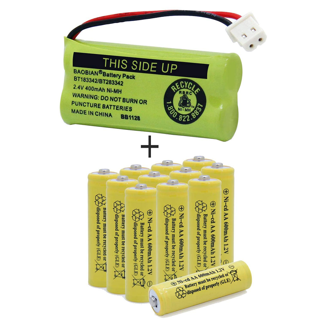 [Australia - AusPower] - BT183342/BT283342 Cordless Phone Battery and AA 600mAh 1.2v NiCd Rechargeable Battery for Outdoor Solar Lights 