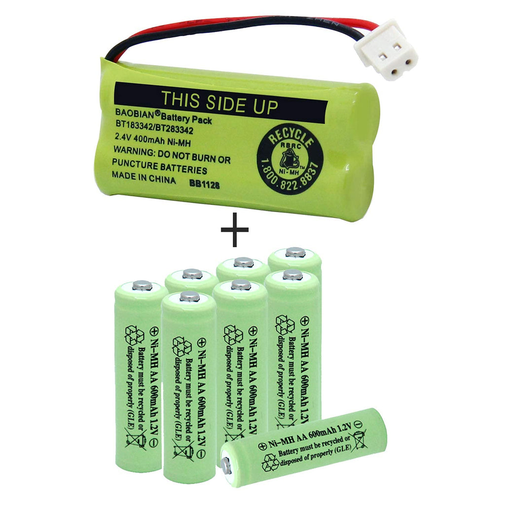 [Australia - AusPower] - BT183342/BT283342 2.4V 400mAh Ni-Mh Cordless Phone Battery and Ni-Mh AA 600mAh 1.2V Rechargeable Battery for Solar 