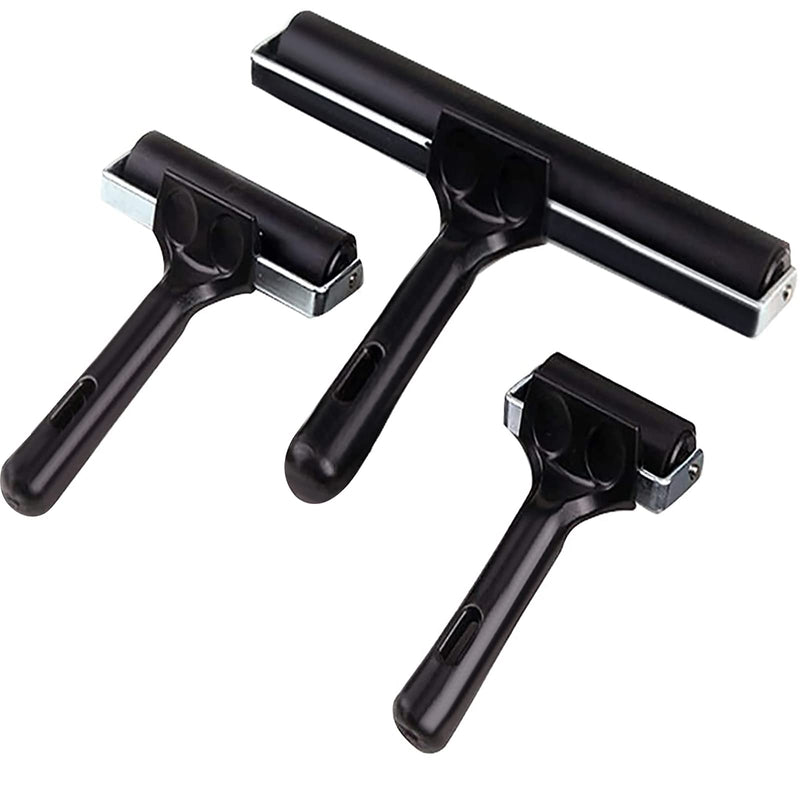 [Australia - AusPower] - 3 Packs Printmaking Brayer - Brayer Rollers for Crafting, Vinyl Hard Rubber Roller Brayers, Cricut Roller for Gluing, Printing, Inking and Stamping(Black) Balck 