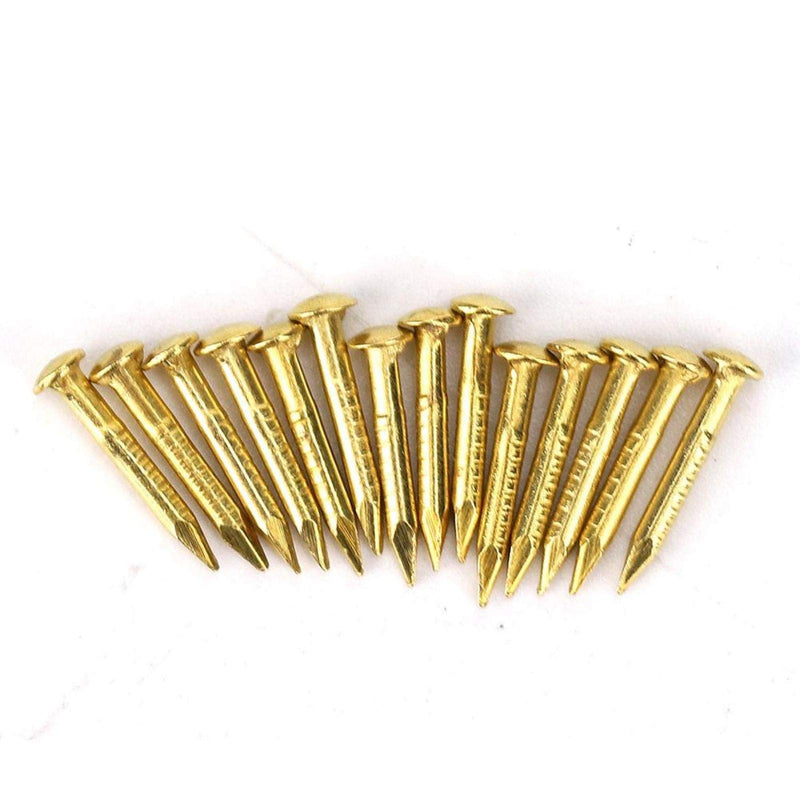 [Australia - AusPower] - ViaGasaFamido Brass Escutcheon Tacks, 100Pcs Round Head Brass Nail Furniture Hinge Hardware Accessories Hardware Assortment Kit (10mm Length) 10mm Length 