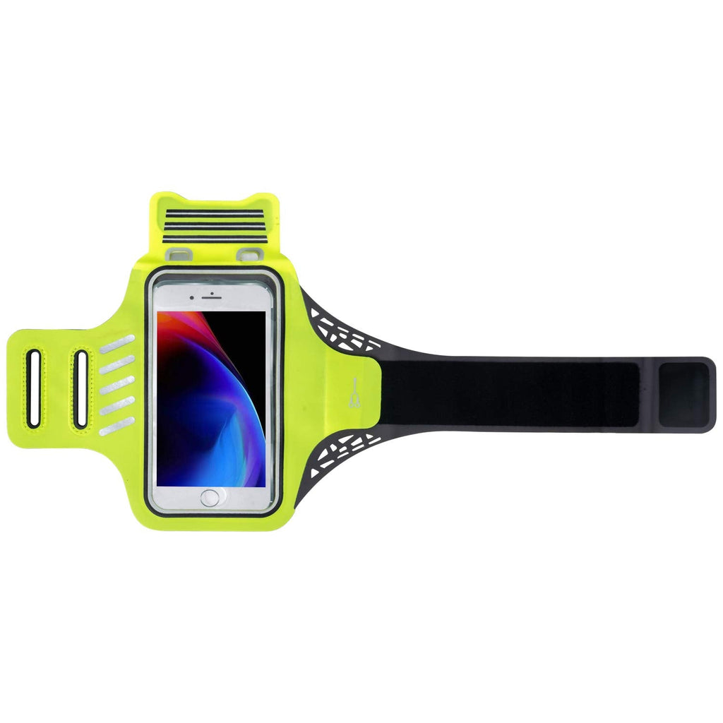[Australia - AusPower] - Running Cellphone Armband, 5.5" Green Gym Running Workout Exercise Pouch Phone Holder Arm Band Case with Extra Pocket for Keys, Compatible for iPhone 6/6S/8/7 Plus 1 Pack-Green 