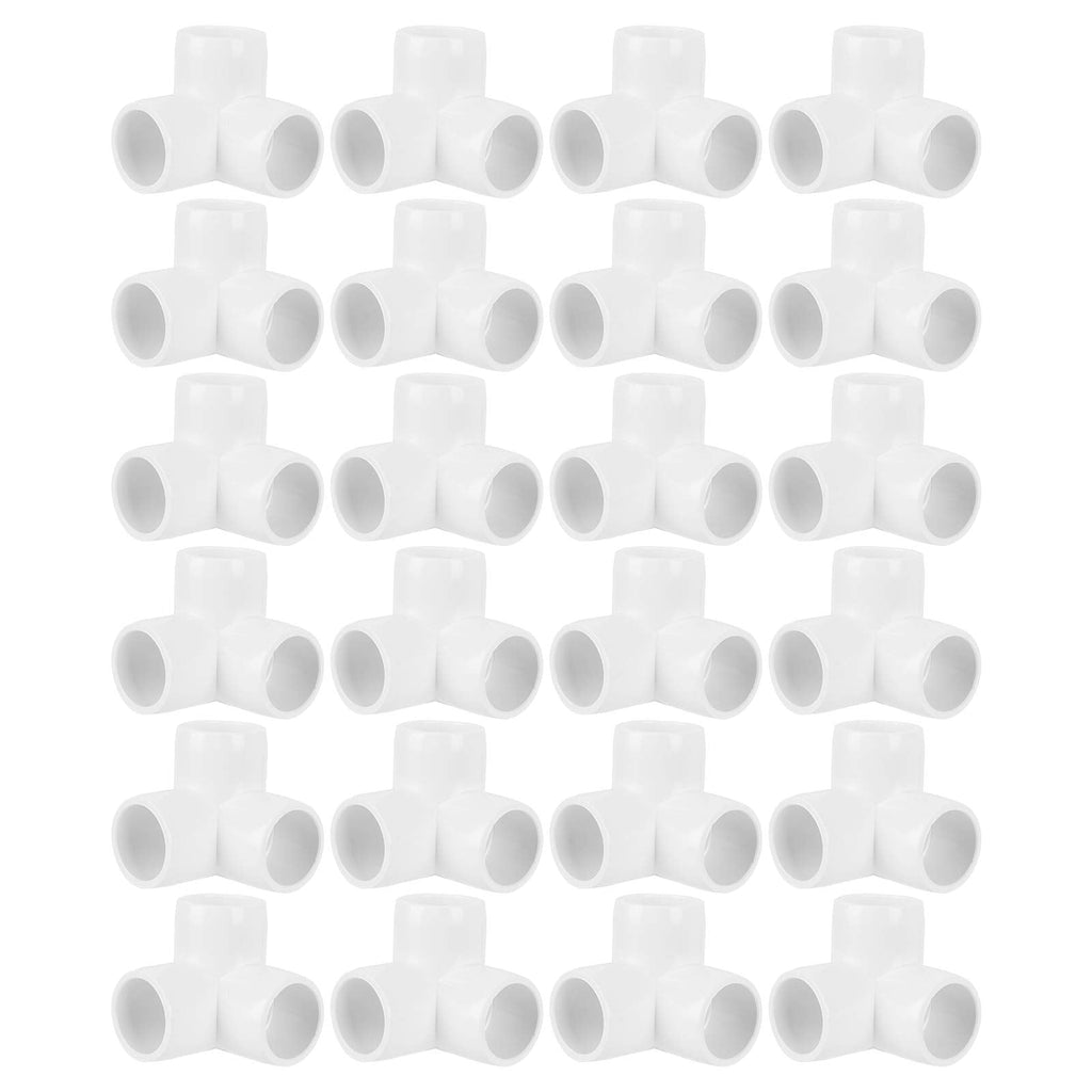 [Australia - AusPower] - 24Pack PVC Elbow Fittings, 1/2 Inch 3 Way PVC Pipe Fitting Connectors for SCH40 PVC Pipe, PVC Pipe Tee Corner Fitting- Build Heavy Duty PVC Furniture, 3 Way PVC Pipe Joint 