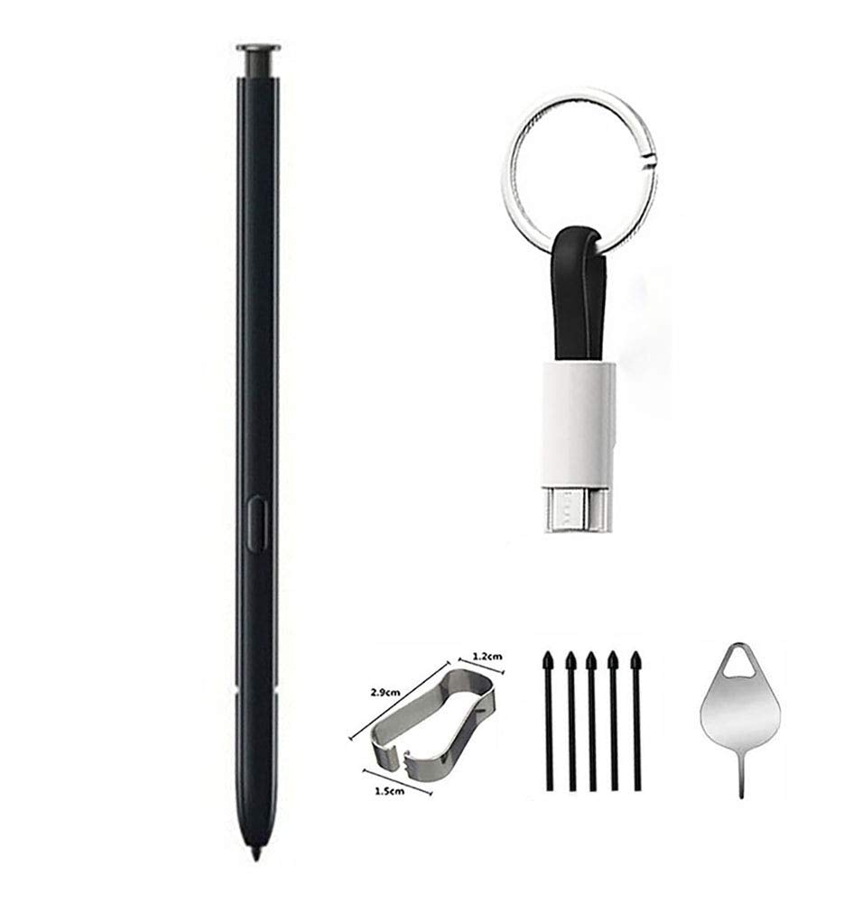 [Australia - AusPower] - Galaxy Note 20 Stylus Pen Replacement for Samsung Galaxy Note 20 Note 20 Ultra 5G (Without Bluetooth) Stylus Touch S Pen with Micro USB to Type-c Charger Cable+Tips/Nibs+Eject Pin (Black) Black 