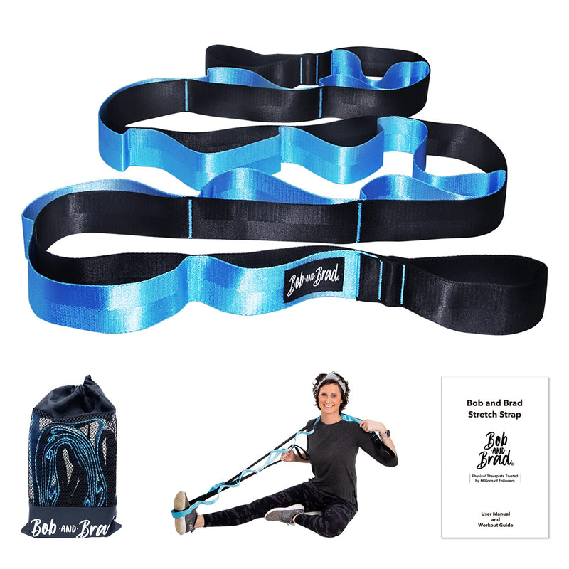 [Australia - AusPower] - BOB AND BRAD Stretch Strap, 12 Loop Yoga Stretch Strap, Non-elastic Stretch Strap for Stretching, Physical Therapy, Pilates, Dance, Gymnastics, and Athletic Trainers with Carry Bag 