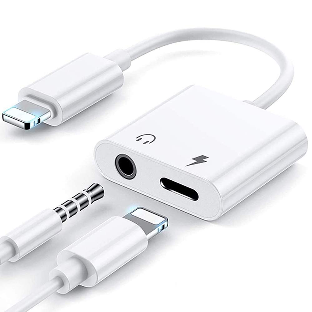[Australia - AusPower] - (Apple MFi Certified) Headphone Adapter for iPhone Charger, 2 in 1 Lightning to 3.5mm Earphone Audio & Charger Splitter Adapter, Compatible with iPhone 11/11 Pro/XS/XR/X 8 7, iPad,Support All iOS 