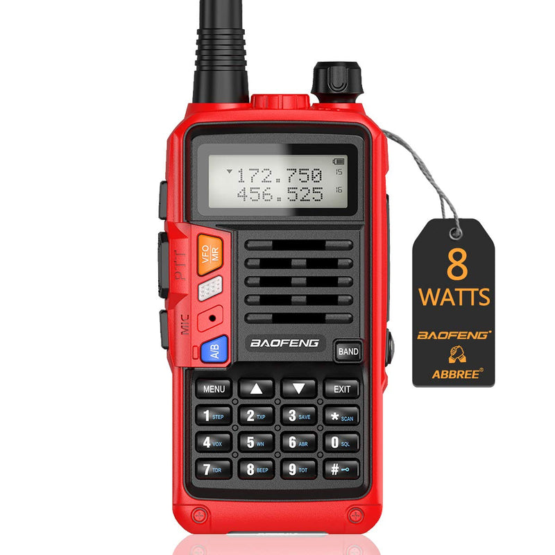 [Australia - AusPower] - BaoFeng UV-S9 Plus 8W High Power Tri-Power Ham Two Way Radio with 2200mAh Larger Battery USB Charger Cable Rechargeable Walkie Talkie Red 