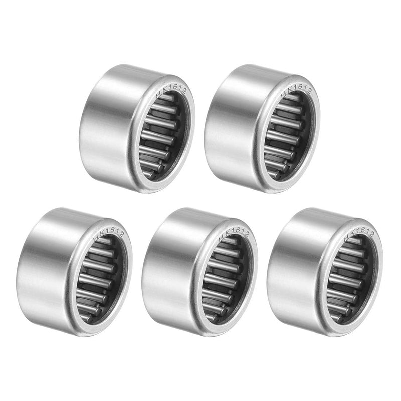 [Australia - AusPower] - uxcell HK1612 Needle Roller Bearings 16mm Bore 22mm OD 12mm Width Chrome Steel Open End 5pcs 16x22x12mm 