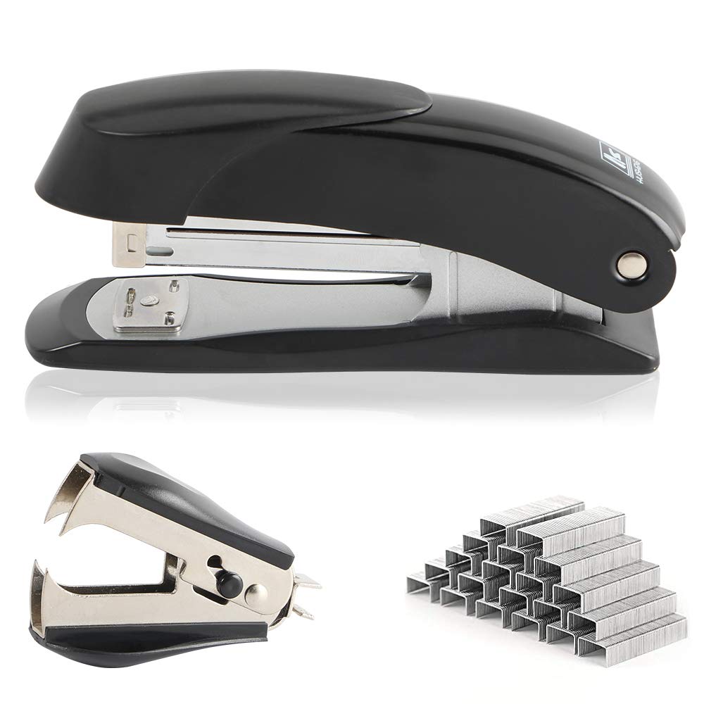 [Australia - AusPower] - madeking Effortless Desktop Stapler with Staples, The Office Desktop staplers Have 25 Sheet Capacity, Easy to Load Ergonomic staplers for Desk, Includes 1000 Staples and Staple Remover 