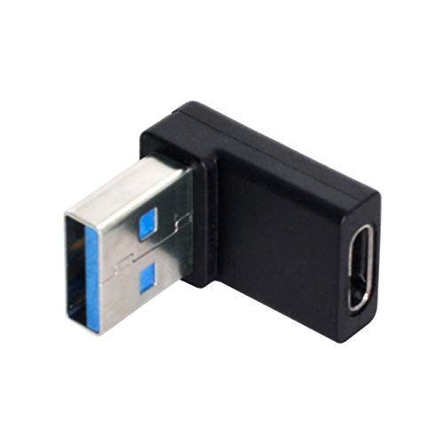 [Australia - AusPower] - Cablecc USB-C Type C Female 90 Degree Down Angled to USB 3.0 A Male Data Adapter for Laptop Desktop 