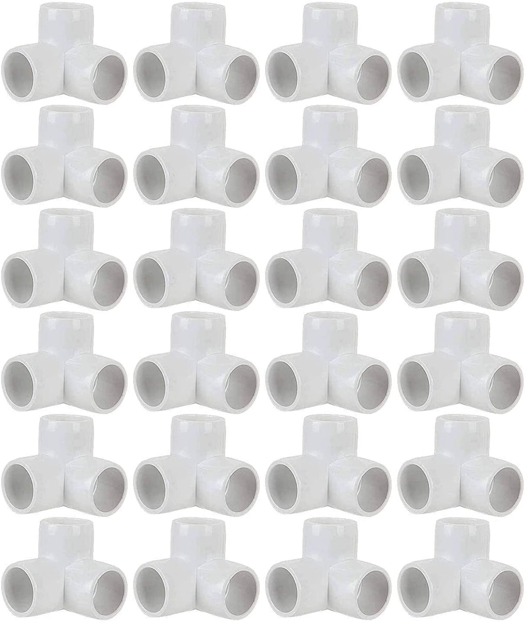 [Australia - AusPower] - 24 Pack 3 Way PVC Fitting Elbow,1/2 Inch PVC Elbow Corner Side Outlet PVC Corner Fitting Tee, PVC Connectors 1/2 inch for Build PVC Furniture, Greenhouse shed Pipe Fittings and Tent Connection 