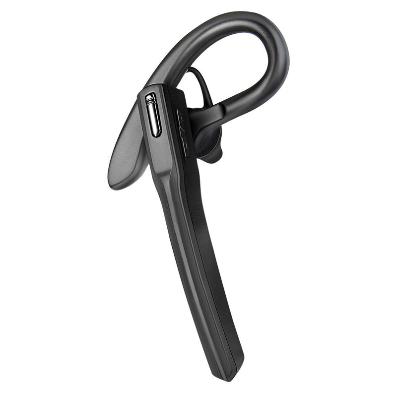 [Australia - AusPower] - Bluetooth Headset V5.0 Wireless Earpiece 16H Playtime, Single Earhook Business Headphones Earbud with Mic Clear Call Noise Cancelling Hands-Free Bluetooth Headset with Volume Control (Black) 