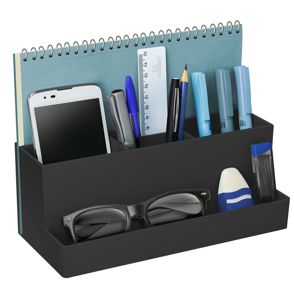 [Australia - AusPower] - Acrimet Desktop Organizer - Multi Organizer Caddy Holder for Office, Home and School use (Plastic) (Black Color) 