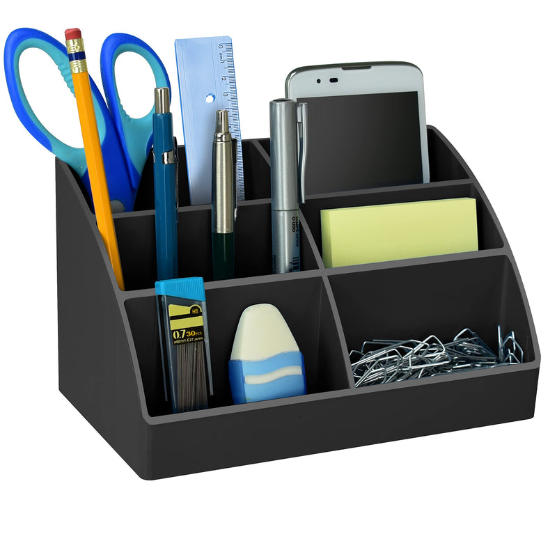 [Australia - AusPower] - Acrimet Incline Desktop Easy Organizer Caddy Holder - Supplies Storage and Home Organization (Plastic) (Black Color) 