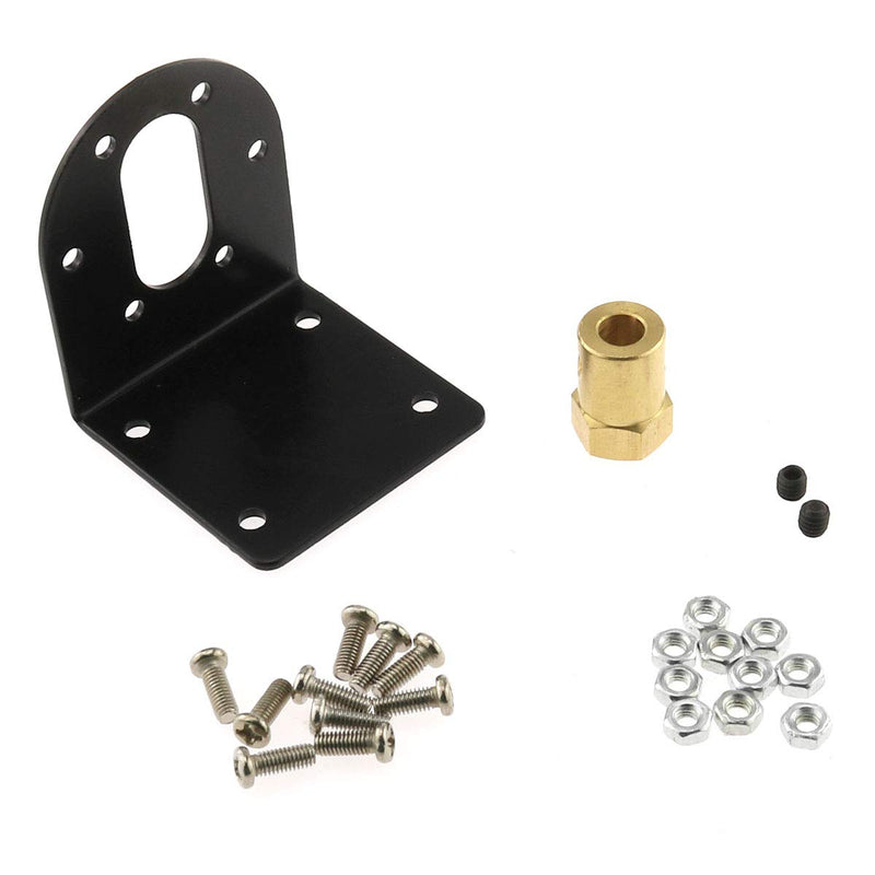 [Australia - AusPower] - DGZZI Gear Reduction Motor Holder 1Set Black 37mm DC Geared Motor Mounting L Shaped Bracket with 6mm Hexagonal Coupling and Mounting Screws 