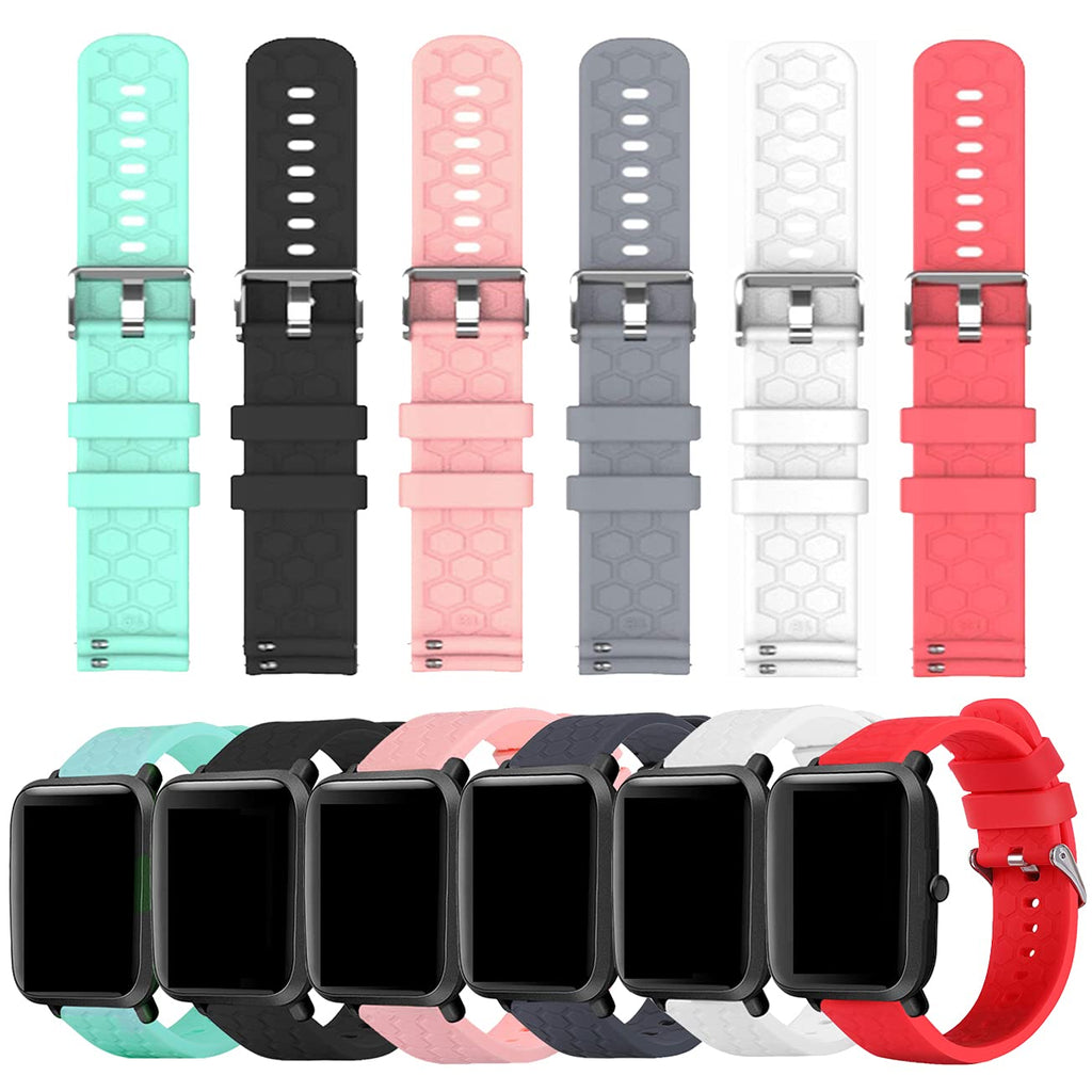 [Australia - AusPower] - Bands Compatible with Veryfitpro Smart Watch ID205/ID205L/ID215G/ID205U/ID205S/ID216/Uwatch 3/Uwatch Ufit/Uwatch GT, Soft Silicone Quick Release Bands Multicolor-6Pack 