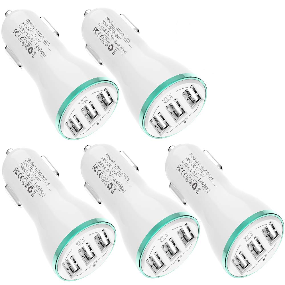 [Australia - AusPower] - USB Car Charger[5-Pack],Bralon 24W/4.8A Rapid Car Charger Compatible with Phone 12(Pro Max)/12 mini/11 Pro Max/Xs/Xs max/Xr/X/8,G.alaxy Note S10/S9/S8 and More 
