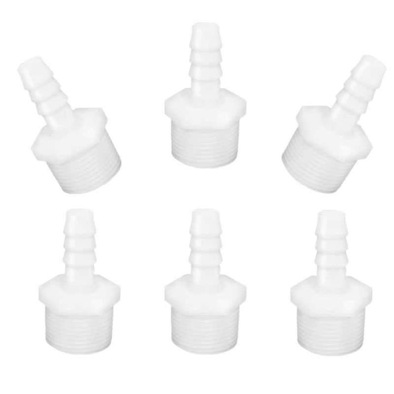 [Australia - AusPower] - JoyTube Plastic Hose Barb Fittings 1/2" Barb X 1/2" NPT Male Thread Adapter Connector Pipe Fittings (pack of 6) 1/2" Barb x 1/2" Male 
