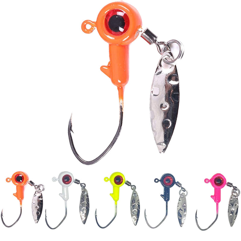 [Australia - AusPower] - 1/8 oz Jig Heads Freshwater Fishing Lures Jig Head with Eye Ball 25PCS Painted Hooks Fishing Jigs for Bass/Crappie 