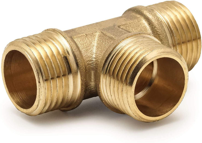 [Australia - AusPower] - Brass Pipe tee 1/2" Male x 1/2" Male x 1/2" Male Equal Tee 0,5 Half inch for Repair 3 Way Pipe Fitting Brass 