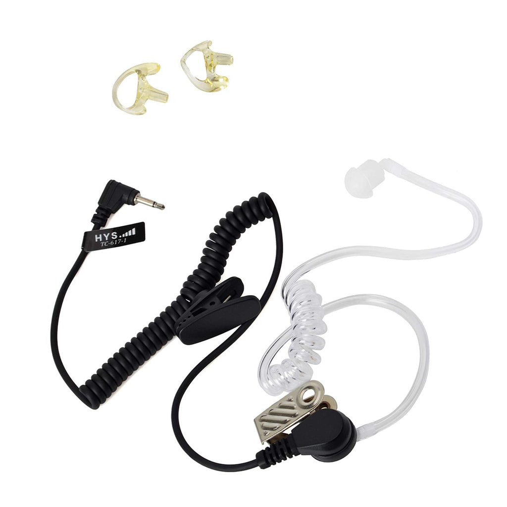 [Australia - AusPower] - 2.5mm Surveillance Listen Only Earpiece Covert Acoustic Coil Tube Headset for Walkie Talkies Ham Transceiver,Radio Speaker Mic Jacks with A Pair of Comfortable Ear Molds 