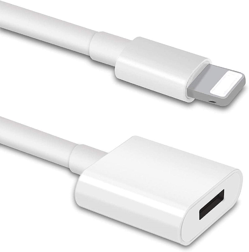 [Australia - AusPower] - iPhone Charger Extension Cable Compatible with iPhone/iPad, Extender Dock Cable for Male to Female Cable Extension Adapter Pass Video, Data, Audio(6.6FT/2M White) 