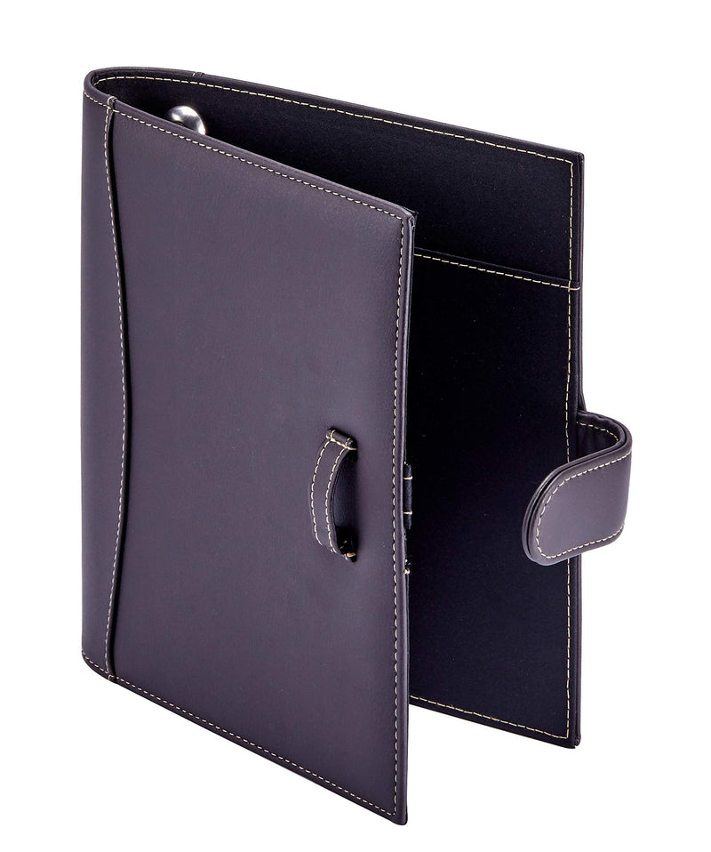 [Australia - AusPower] - "It's Academic Mini Executive Leather Portfolio Folder, 1"" Ring Binder and 250-Sheet Capacity, Note Pads, and 5.5"" x 8.5"" Documents, 2 Pen Loops, Dark Brown Faux Leather" (98295) 