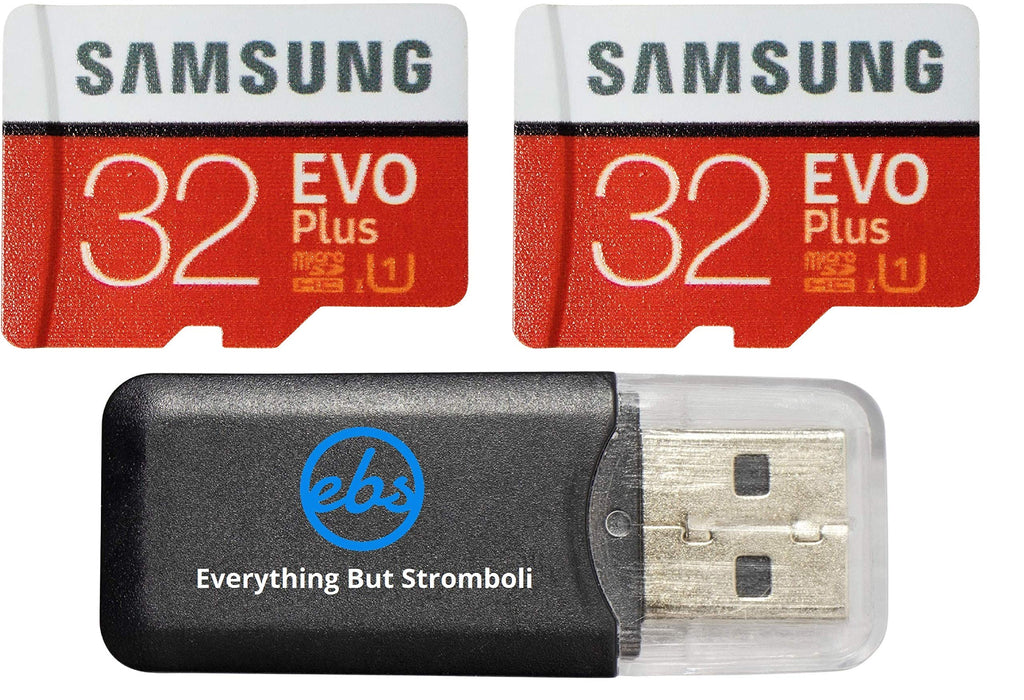 [Australia - AusPower] - Samsung Evo Plus 32GB MicroSD Memory Card (2 Pack) Works with GoPro Hero 9 Black (Hero9) 4K UHD, UHS-I, U1, Speed Class 10, SDHC (MB-MC32) Bundle with (1) Everything But Stromboli Micro Card Reader 