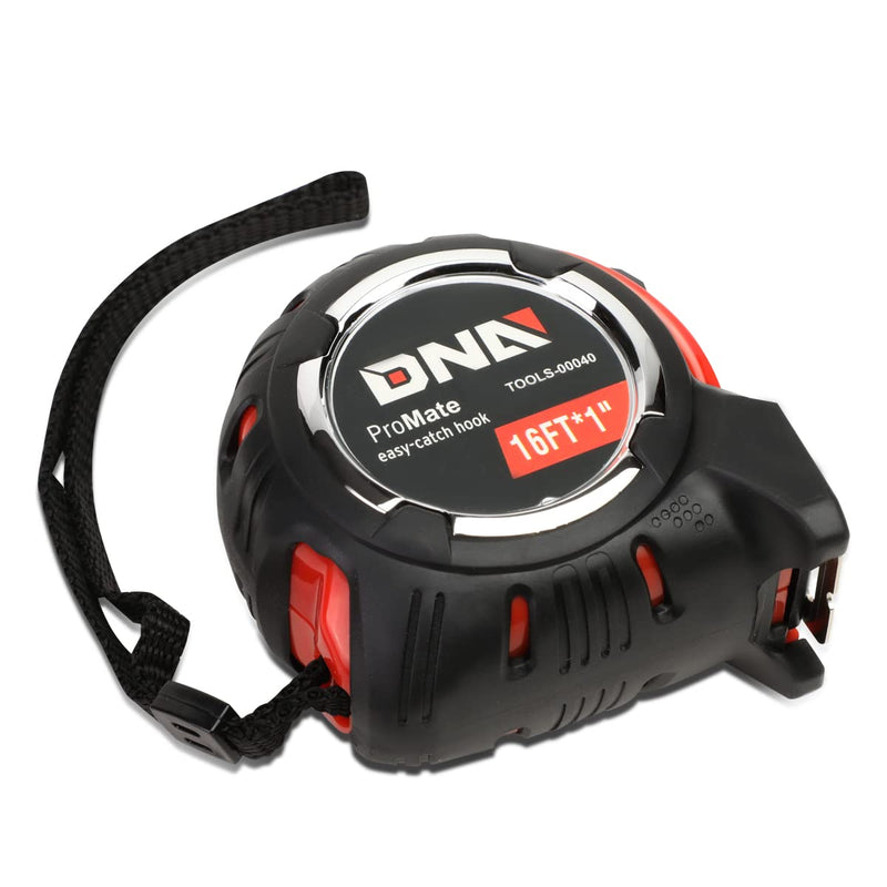 [Australia - AusPower] - DNA Motoring TOOLS-00040 Heavy Duty Steel Blade Measuring Tape - 16 ft. Tape Reel with 1/8 inch Graduations, Push Button Lock 