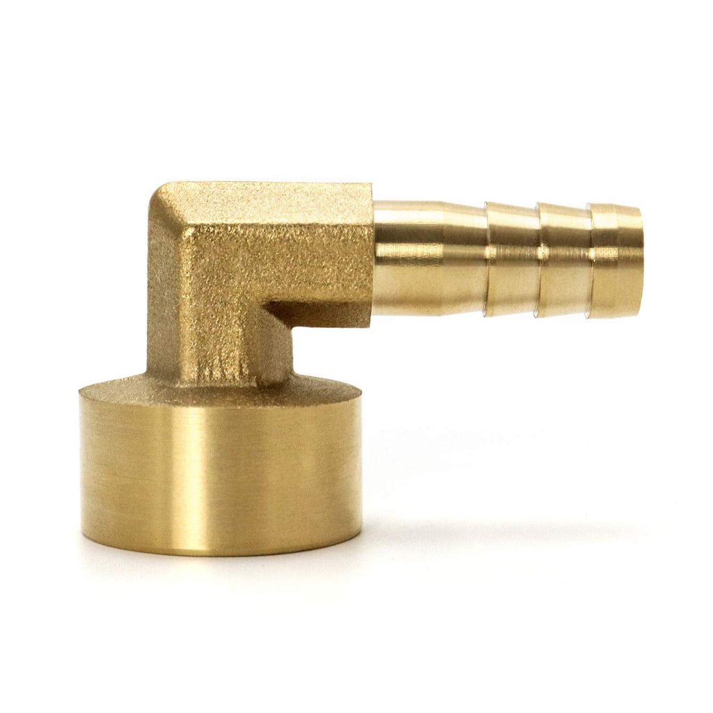 [Australia - AusPower] - QWORK Brass Elbow, 2 Pack 3/8" Hose Barb x 1/2" Female Threaded Pipe Fittings, 90 Degree Elbow 