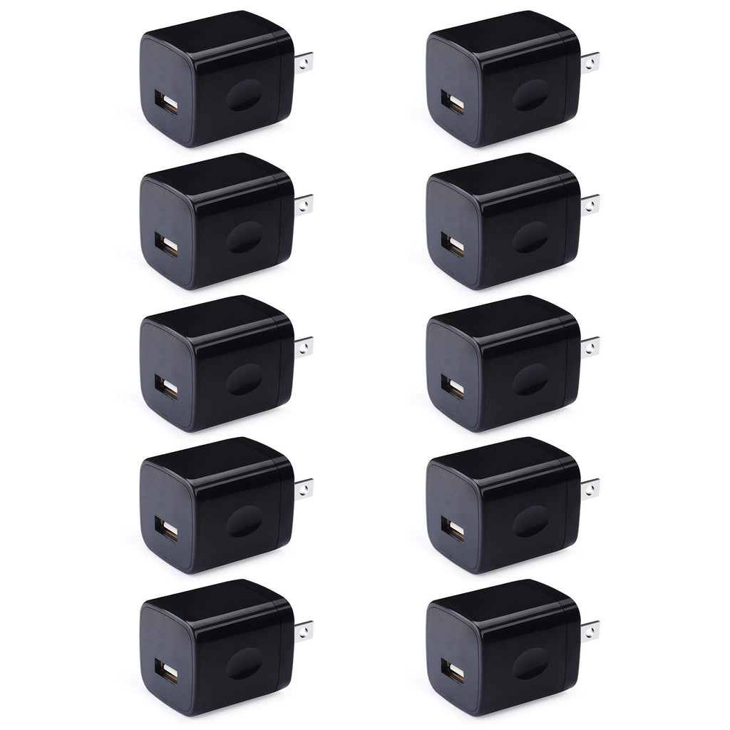 [Australia - AusPower] - Fast Charger Block, Single Port USB Wall Plug for iPhone 13 Charging Cubes 1A Power Adapter Compatible iPhone 12/11 Pro Max/XS/SE/X/8/7/6, Samsung Galaxy A72/A51/A10e/S21+/S10/S9/S8/Note20 Ultra, Moto pure black 