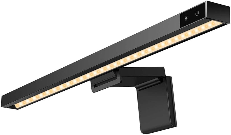 [Australia - AusPower] - Screen bar Monitor lamp, Computer Monitor Light, No Screen Glare Its Asymmetrical Optical Design，with 3 Color Temperature and Dimming，Matte Black USB Powered Office Lamp 
