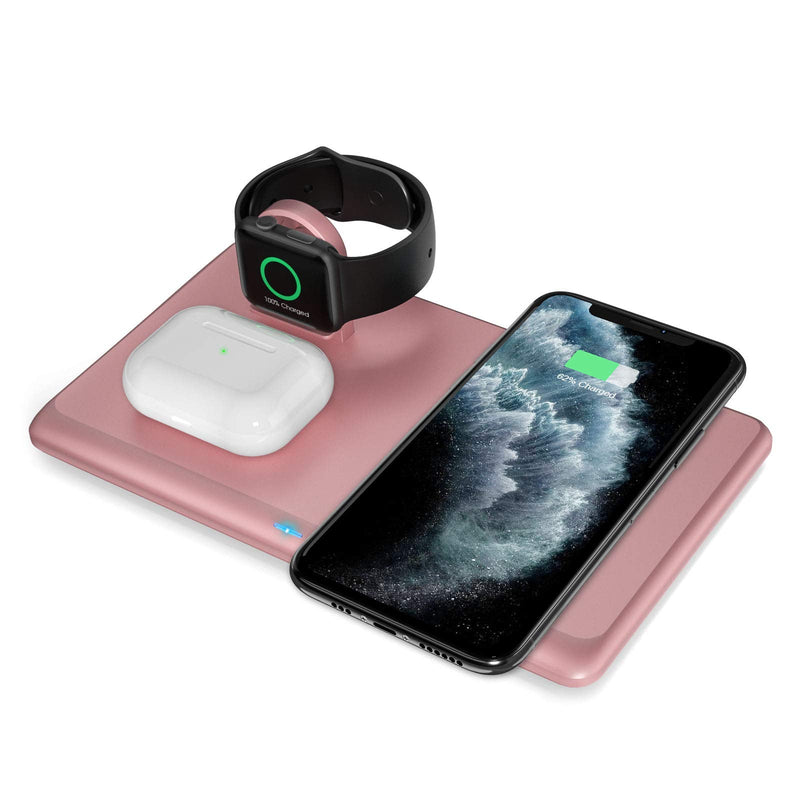 [Australia - AusPower] - Wireless Charger,3 in 1 Fast Qi Wireless Charging Station for AirPods,Wireless Charging Stand for iWatch 6/5/4/3/2/iPhone 12/11/11 Pro/SE/X/XS/XR/XS Max/8/8 Plus,Wireless Charging pad for Samsung 