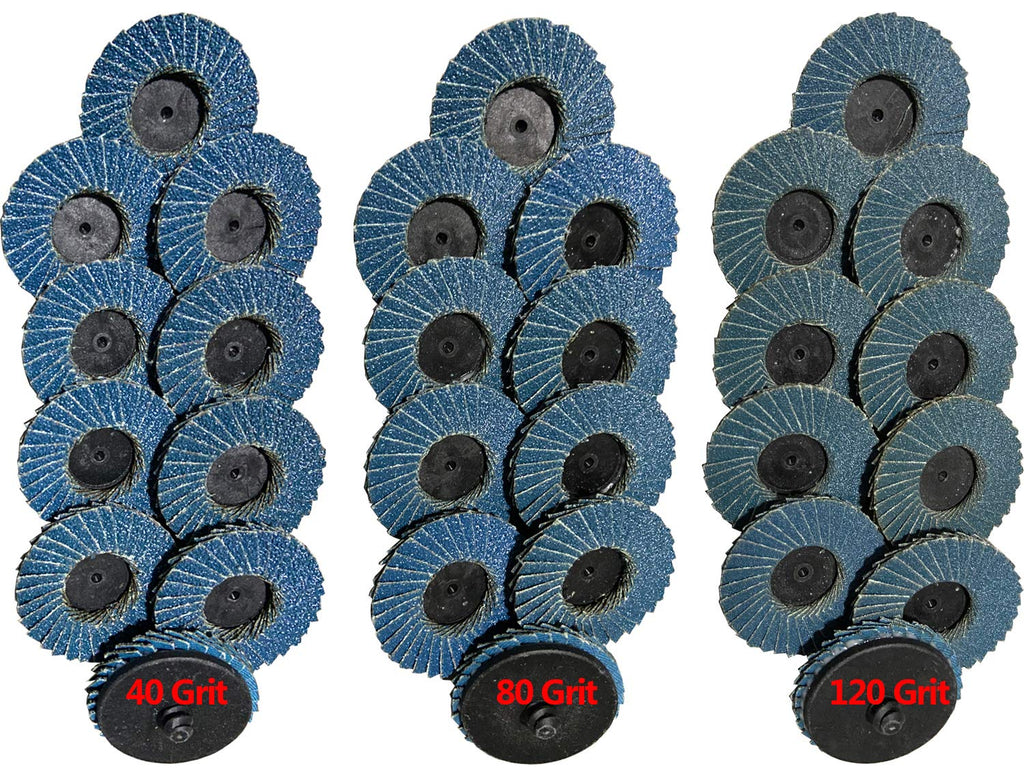 [Australia - AusPower] - 30 PCS 2 Inch Quick Change Flap Disc 40 Grit 80 Grit 120 Grit Flap Discs Sanding Disc with High Density Zirconia Alumina Flat Disc for Angle Grinder 