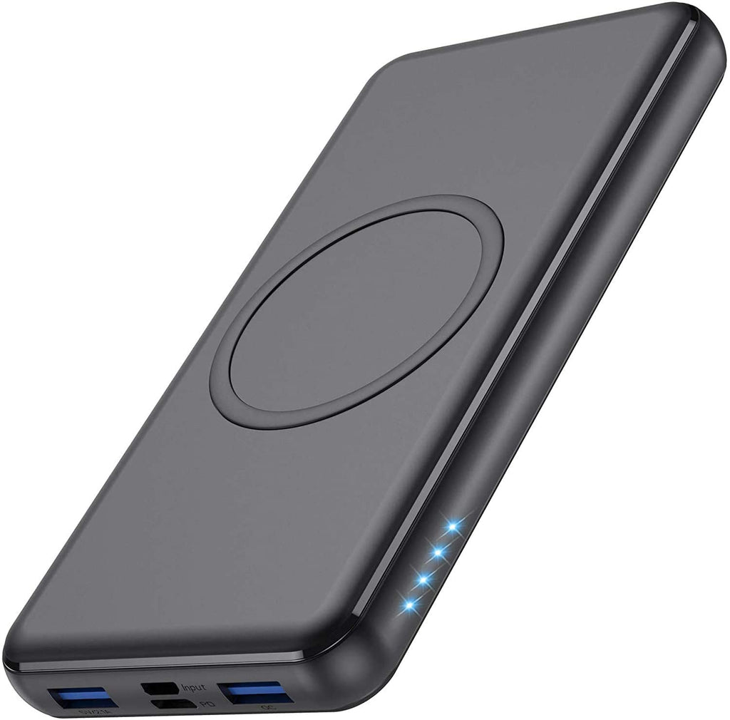 [Australia - AusPower] - Ekrist Wireless Portable Charger Power Bank, PD 26800mAh Quick Cell Phone Wireless Charging, 2 Input+4 Output QC3.0 External Power Delivery USB-C Battery Pack Compatible with iPhone 12/11, Samsung 