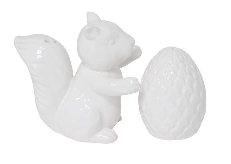 [Australia - AusPower] - Boston International Ceramic Salt and Pepper Shaker Set, 2 x 3.25-Inches, White Squirrel 