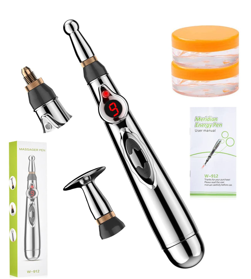 [Australia - AusPower] - UYGHHK Acupuncture Pen, Electronic Pain Relief Therapy, Meridian Energy Massager Pen Self Massage Tools Muscle Healing (Copper) Copper 