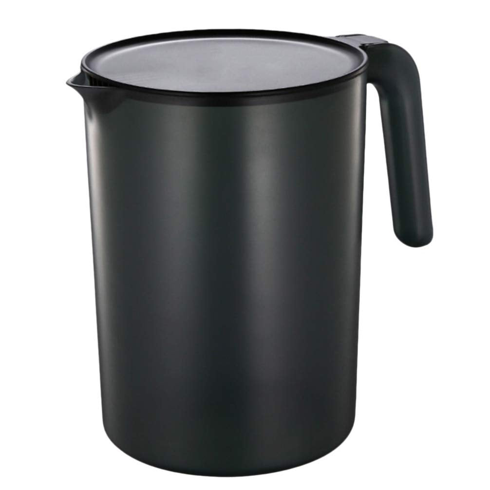 [Australia - AusPower] - Cabilock 2000ML Plastic Pitcher Iced Tea Pitcher with Lid and Handle Hot Cold Water Carafe Water Pitcher Jug for Juices Beverage Camping Picnics (Black) 19Ã—18.7CM Black 