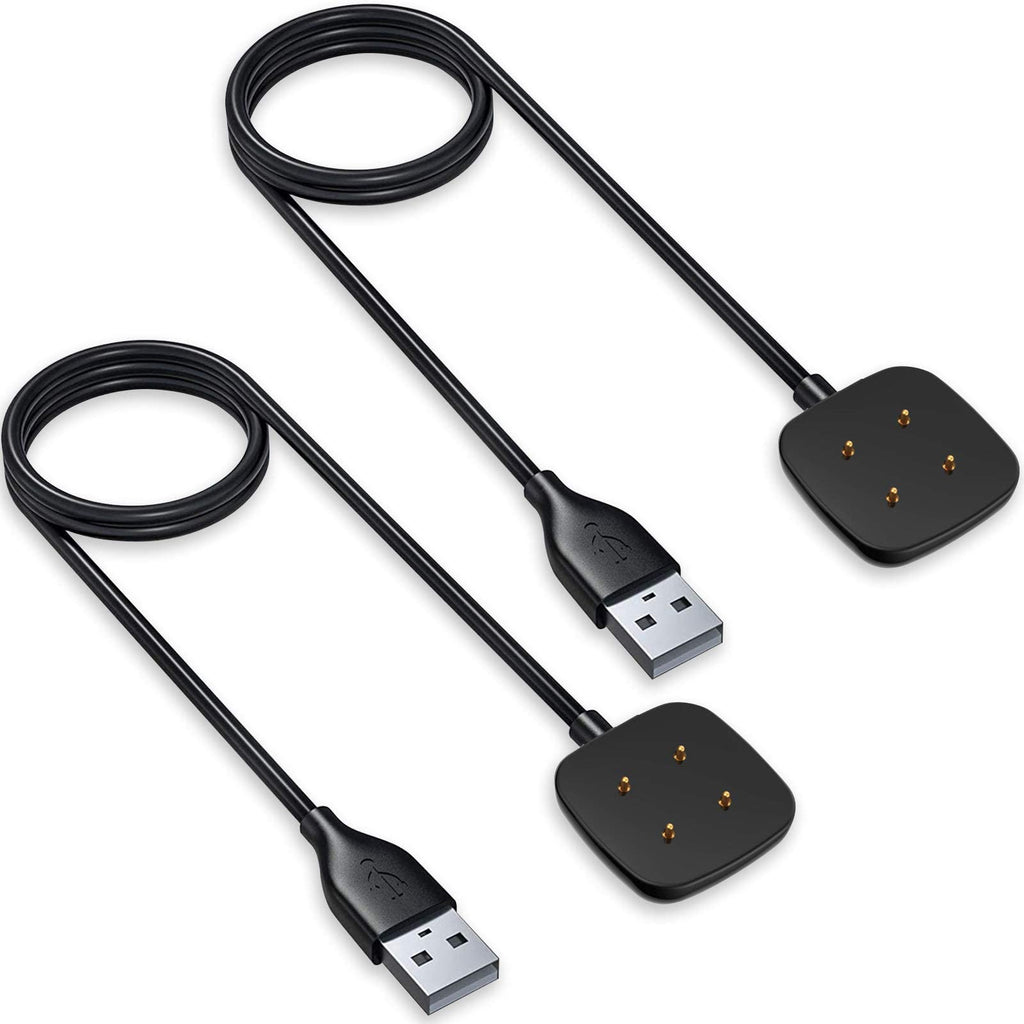 [Australia - AusPower] - CAVN 2-Pack Charger Cable Compatible with Fitbit Sense/Versa 3, 3.3 FT Replacement USB Charging Cables Cord Clip Dock Accessories Adapter for Sense/Versa 3 Smartwatch 