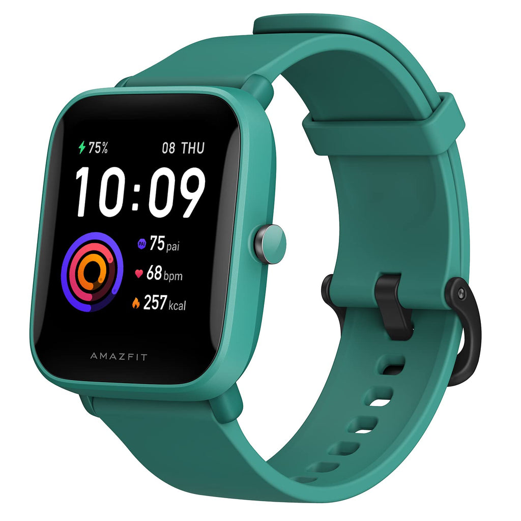 [Australia - AusPower] - Amazfit Bip U Smart Watch Fitness Tracker for Men Women with 60+ Sports Modes, 9-Day Battery Life, Blood Oxygen Breathing Heart Rate Sleep Monitor, 5 ATM Waterproof, for iPhone Android Phone (Green) Green 