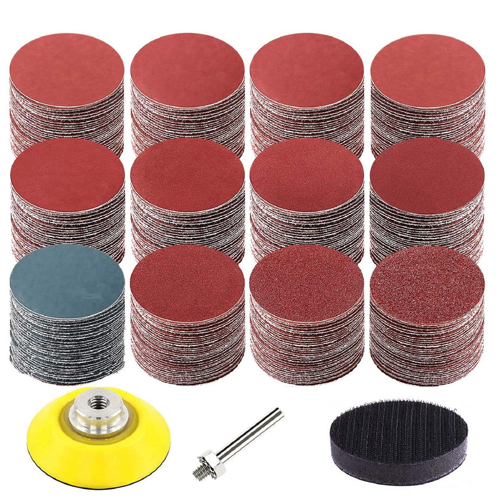 [Australia - AusPower] - 240 Pcs 2 inch Sanding Discs Pad Kit, Hook and Loop Sandpaper Discs with 1 pc 1/4 Inch Shank Backing Pad and Soft Foam Buffering Pad (60-3000 Grit) by COLOGO 
