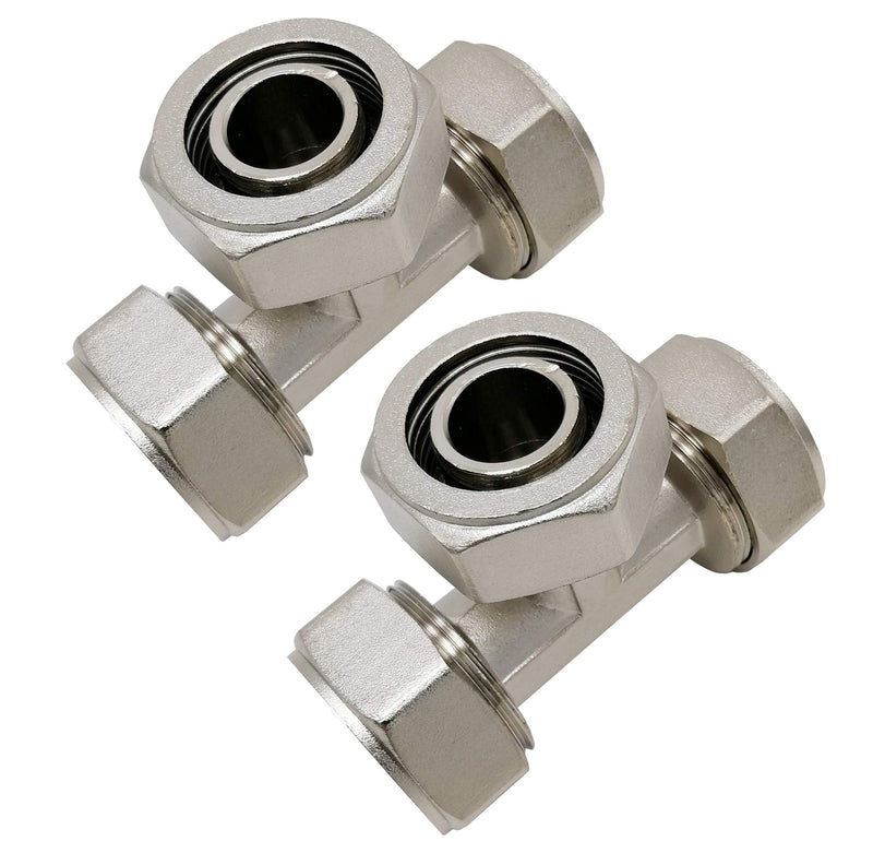 [Australia - AusPower] - 3/4 inch Equal Tee Fitting,Tube Fitting for 3/4 Inch Tubing System, 2 Pack 
