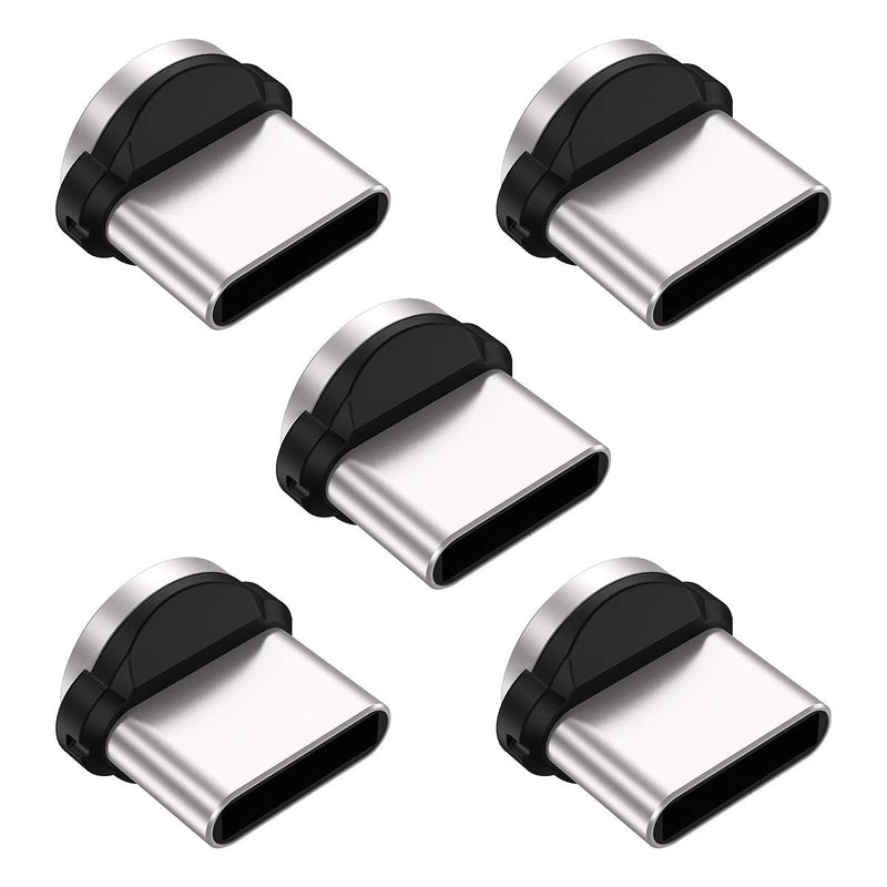 [Australia - AusPower] - Melonboy Type C Magnetic Cable Adapter [5-Pack], Magnetic Connector Tip Heads 360° Rotating Magnetic Plug for Type C Device 