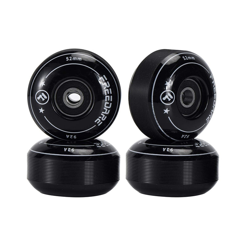 [Australia - AusPower] - FREEDARE Skateboard Wheels 52mm and Bearings, Spacers Installed 92A Street Wheels Skateboards Tricks(Pack of 4) 