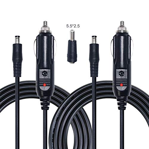 [Australia - AusPower] - [2 PACK] DC Car Charger Auto Power Supply Cable,12-24V 4FT Car Cigarette Lighter Male Plug to DC 5.5mm x 2.1mm / 3.5mm x1.35mm Connector Cord for Portable DVD Player,Car,Truck,Bus Camera,Car DVR 