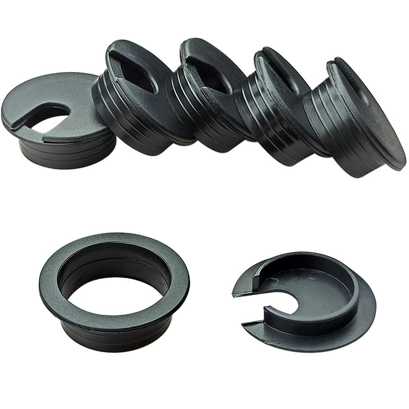 [Australia - AusPower] - 6pcs Desk Grommet 1-3/8 inch Plastic Wire Cord Cable Grommets Hole Cover for Office PC Desk Cable Cord Organizer (Black) Black 35mm/ 1-3/8 Inch Mounting Hole Diameter 